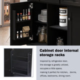Kitchen Cart with Rubber wood Drop-Leaf Countertop ,Cabinet door internal storage racks,Kitchen WF298028AAB