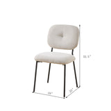 Modern Dining Chairs Set of 2, White Upholstered Accent Chairs with Metal Legs Space-Saving N842P284566A