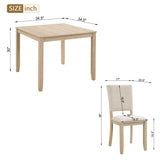 Modern 4 Person Dining Set with 4 Chairs, Dining Set for 4 People, 5-piece Wooden Dining 10534621