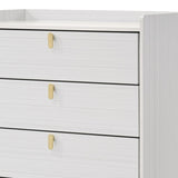 ZUN White 5-Drawer Chest with Pull Handles B062P209053