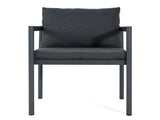 Outdoor Dining Chair Set of 2, All-Weather Grey Aluminum Frame Patio Chairs with Grey Fabric N779P369116G