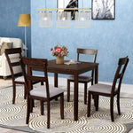 ZUN 5 Piece Dining Table Set Industrial Wooden Kitchen Table and 4 Chairs for Dining Room 08780576