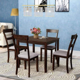 ZUN 5 Piece Dining Table Set Industrial Wooden Kitchen Table and 4 Chairs for Dining Room 08780576