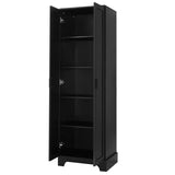 ZUN Storage Cabinet with Two Doors for Bathroom, Office, Adjustable Shelf, MDF Board, Black N725P181207B