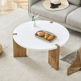 33.4-inch diameter minimalist circular MDF material coffee table, a stable and practical choice. The W1151P263914