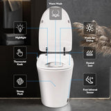 ZUN Luxury Smart Toilet with Dryer and warm water, Elongated Bidet Toilet with Heated Seat, with Remote 32601165