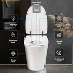 ZUN Luxury Smart Toilet with Dryer and warm water, Elongated Bidet Toilet with Heated Seat, with Remote 32601165