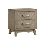 Arena Contemporary 2-Drawer Nightstand, Antique Gray T2574P225174