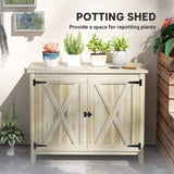 Outsunny Wooden Outdoor Storage Cabinet 79809072