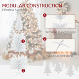 6FT Christmas Tree Slim Pencil Artificial Plant 390 Realistic Branch Tips Plastic Stand White Indoor 68373116