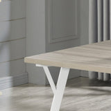 ZUN Alwynn Contemporary Rectangular Dining Table, White and Natural Wood T2574P165159