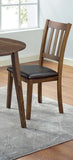 Cozy 3pc Set Round Table And 2x Side Chairs Walnut, Dark Brown Transitional Solid wood B011P162633