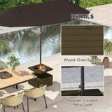 Weighted Umbrella Stand with Table Tray and Wheels - Brown 93041151