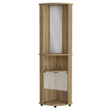 Corner Bar Cabinet Rialto, Three Shelves, Macadamia Finish B092123305
