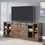 ZUN 85 inch TV Stand Console for TVs up to 95 inches, No Assembly Required, Barnwood Finish B108P160161