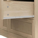 51.2 "Rattan Locker With Drawers, 9 Drawers, Metal Handles For Kitchen, Living Room, W757P238049