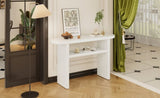 ZUN TREXM Elegant Minimalist Console Table with Rounded Edges and Sturdy Shelf Design for Entryway, N715P195554K