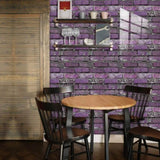 48 Pcs Peel And Stick Brick Tiles Wall Decor PVC Purple Brick Wallpaper Wall Tile Backsplash 15306856