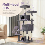 ZUN 65 inch Cat Tree Cat Tower for Indoor Cats, Large Multi-Level Cat Play House Condo Furniture with 55863053