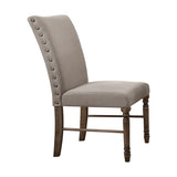 Leventis Cream Linen & Weathered Oak Finish Side Chair B2726P298629