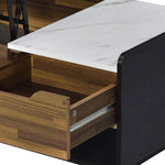 ZUN White and Walnut Coffee Table with Lift-Top B062P189138