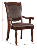 Luxurious Traditional Dining Brown Cherry Solid wood Espresso Leatherette Seat Set of 2pc Arm B011P225590