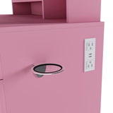 Vanity Desk with LED Mirror Lights and Power Outlet Charging Station, Makeup Dressing Table with 3 93490153