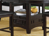 Dark Cherry Finish Counter Height 1pc Dining Table w Extension Leaf and Storage Base Traditional B01167864