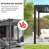 8610C Louver Pergola 10x13FT Aluminum Frame & Louvers W2089P187635