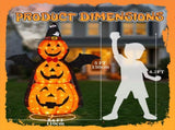 5ft Orange 3-Tier Retractable Fabric Pumpkin Halloween Light Decor with Cape & Wings, 130 Warm White 20091368