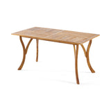 ZUN Outdoor 59 Inch Rectangular Solid Wood Table Dining Table,Teak Finish 57488.00