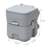 Portable Toilet With 5.3 Gallon Waste Tank and Carry Bag, Porta Potty for RV Boat Camping, Gray W2181P148123