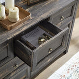 ZUN Farmhouse 7 Drawers Dresser Bedroom, Wood Rustic Dresser Tv Stand, Storage Dressers Organizer W2393P197410