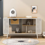 55.12 "Spacious Cat House with Tempered Glass, for Living Room, Hallway, Study and Other Spaces W757P173275