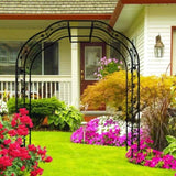 Metal Garden W74.4'' x H98.4'' Garden Arbor Trellis Climbing Plants Support Rose Outdoor W1586P268772
