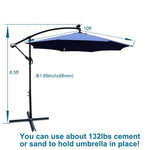 ZUN 10 ft Outdoor Patio Umbrella Solar Powered LED Lighted Sun Shade Market Waterproof 8 Ribs Umbrella W65690319