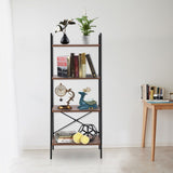 Simple And Beautiful Four Story Steel Wood Bookshelf 20516575