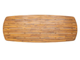 71" Outdoor Acacia Wood Dining Table, Teak Finish, Rounded End Rectangular Patio Wooden Table for N762P506193D