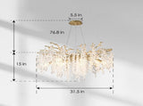 10-Light Chandelier Grape Crystal Ceiling Lamp, 10-Lights Modern Farmhouse Ceiling Ceiling Hanging W5008P466528