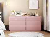 Pink embossed ZSH012 P2 12MM particleboard melamine veneer, 120*40*85.5cm, six-drawer cabinet 14027580