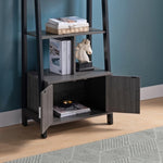 ZUN Modern Bookcase with Four Open Shelves and Two Door Cabinet - Black & Grey B107131396