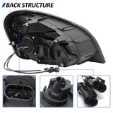 Headlight Assembly Compatible with 2008-2017 Freightliner Cascadia, LED Headlamps Assembly Black W1155P284562