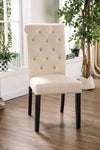 ZUN Set of 2 Fabric Upholstered Dining Chairs in Antique Black and Ivory B016P222719