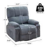 ZUN Recliner chair,360 degree rotating swing single sofa chair, equipped with soft cushion and backrest, W1521P265841