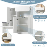 ON-TREND Elegant 2-in-1 Shoe Cabinets with Soft Cushion, Modern Storage Bench with Arched Doors & N721P245716K