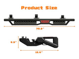 Running Boards with Two Stairs Design All-Steel Build, Bolt-on Side Steps Compatible with 2018-2026 W3611P453317