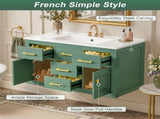 36'' Wall Mounted Bathroom French Style Bathroom Vanity with Glossy White Sink, Bathroom N710P481823F