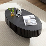Modern Handcraft Drum Table Length 43.7 inch Ellipse Table for Living Room,Oval Small W2582P251206