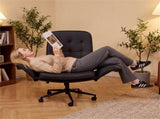 5-Position Adjustable Armrest Criss Cross Chair, Cat Scratch Leather Swivel Desk Chair with Side 83332883