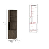 Syrah Corner Bar Cabinet, Two External Shelves Espresso B200P239599